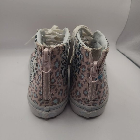 Vans Hi Top Animal Print Leopard Pink Blue Canvas Size 2 - Picture 4 of 7